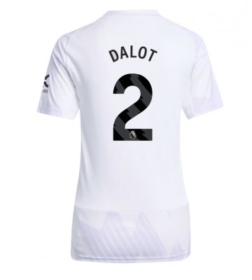 Manchester United Diogo Dalot #2 Replika Bortatröja Damer 2025-26 Kortärmad